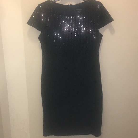 Beautiful Black Sequins Dress Size 12 - Picture 2 of 8
